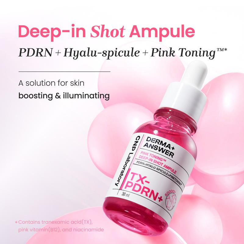Pink Toning Serum (PDRN + Tranexamic Acid + Niacinamide + Hyaluronic Acid Micro-Needles) - for Dark Spots, Hyperpigmentation, Pores, Uneven Tone, Dull Tone, Redness, Brightening, Firming, Hydrating, Microneedling